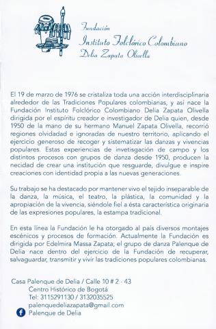 Natividad negra de la Fundación Instituto Folclórico Colombiano Delia Zapata Olivella