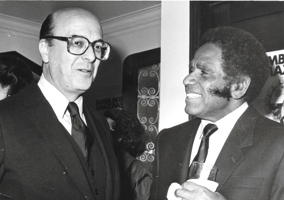 Álvaro Da Costa Franco, embajador de Brasil en Colombia, y Manuel Zapata Olivella, 12 de febrero de 1986.