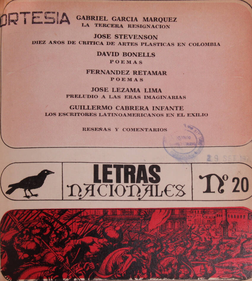 Cubierta de la revista Letras Nacionales, n.º 20 (mayo-junio, 1968). 