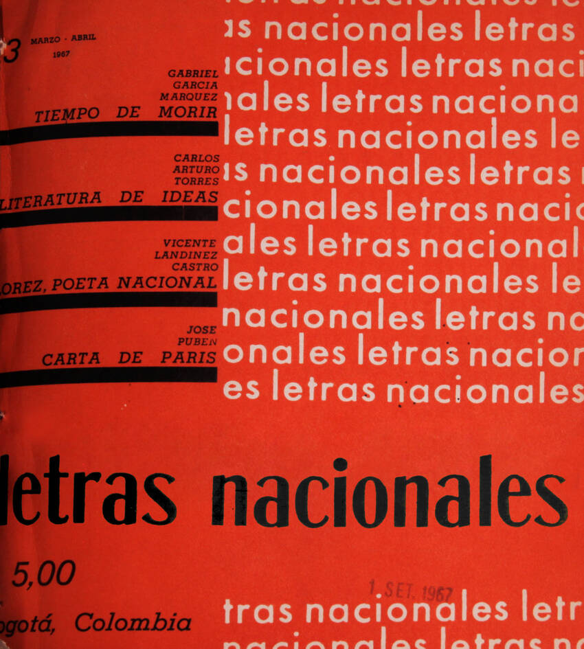 Cubierta de la revista Letras Nacionales n.º 13 (marzo-abril, 1967).