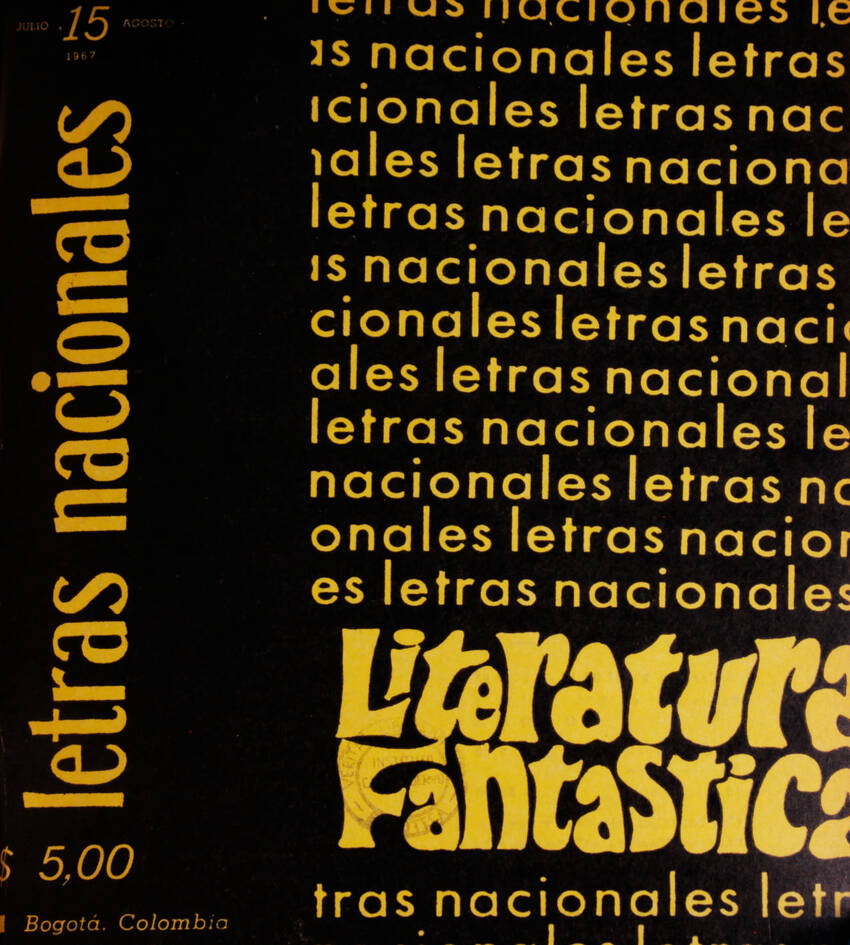 Cubierta de Letras Nacionales n.º 15 (julio-agosto, 1967), revista dedicada a la literatura fantástica. 