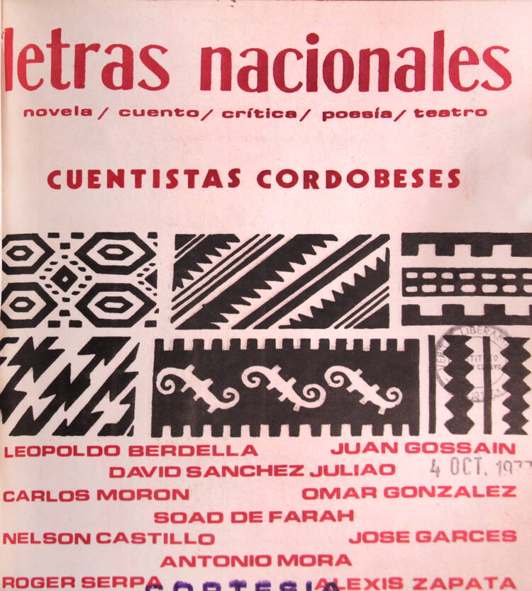 Cubierta de Letras Nacionales n.º 34 (mayo-junio, 1977)