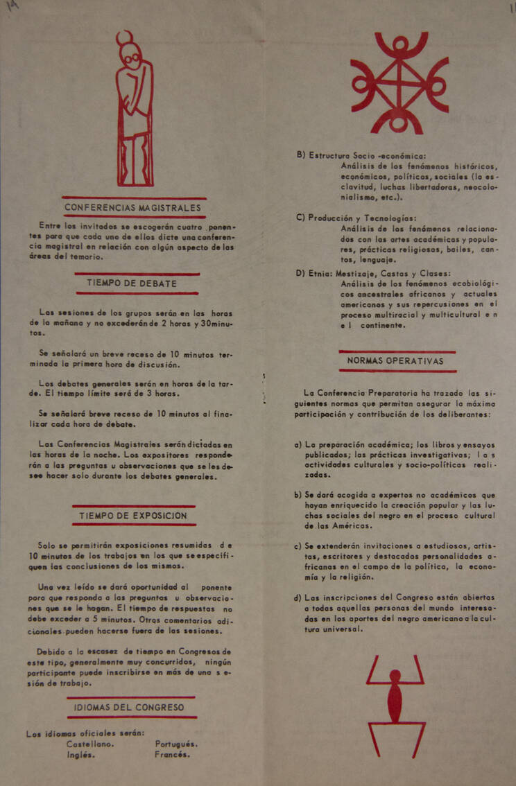 Plegable del Primer Congreso de la Cultura Negra de las Américas