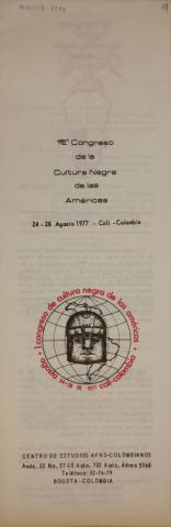Plegable del Primer Congreso de la Cultura Negra de las Américas