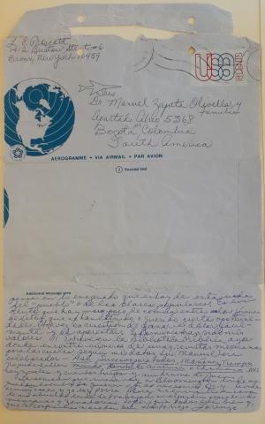 Carta de Laurence E. Prescott a los amigos, 22 de octubre de 1974.