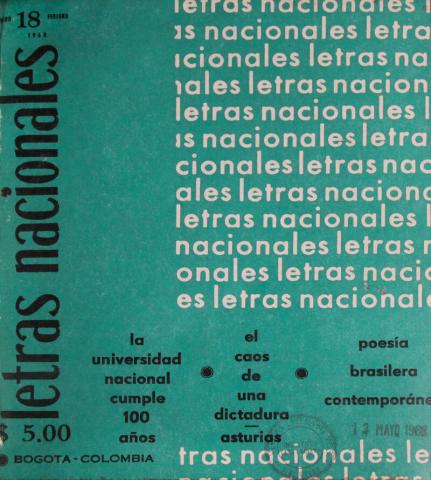 Cubierta de Letras Nacionales n.º 18 (enero-febrero, 1968)