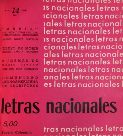 Cubierta de la revista Letras Nacionales n.º 14