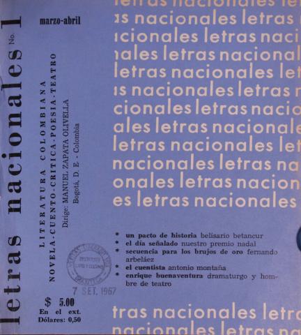 Cubierta de la revista Letras Nacionales n.º 1