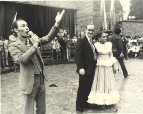 Delia Zapata Olivella en el teatro al aire libre La Media Torta, Bogotá.