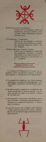 Plegable del Primer Congreso de la Cultura Negra de las Américas, celebrado en Santiago de Cali, Valle del Cauca, entre el 24 y el 28 de agosto de 1977. 