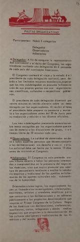 Plegable del Primer Congreso de la Cultura Negra de las Américas